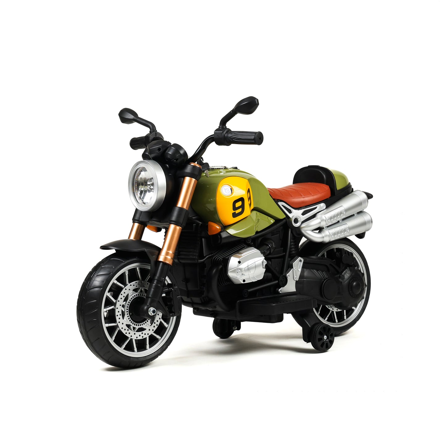 Moto Scrambler elettrica bambini - vista frontale